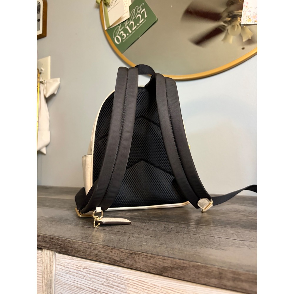 Coach Court Mini Backpack White Pebbled Leather Gold Hardware C8603 - Picture 2 of 10